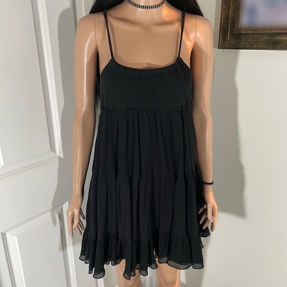 Y2K Sleeveless Spaghetti Strap Black Mini Dress | Size: M